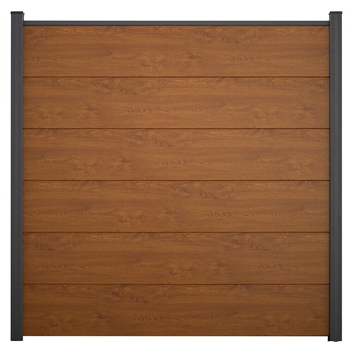 GroJa BasicLine Steckzaun (180 x 30 cm, Golden Oak) | BAUHAUS