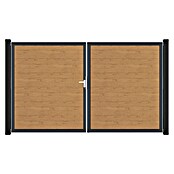 GroJa BasicLine Gartentor (300 x 180 cm, Asteiche Natur (DB703), Kunststoff, DIN Anschlag: Links) | BAUHAUS