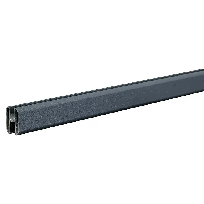 GroJa H-Profil - L x B x H: 180 x 2 x 2 cm, Aluminium, Anthrazit - Anthrazitfarbenes H-Profil zum Verbinden von Platten.