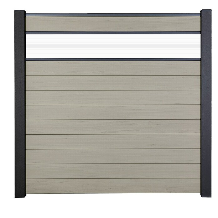 GroJa Solid Steckzaun (180 x 180 cm, Bi-color, Mit Glaseinsatz) | BAUHAUS