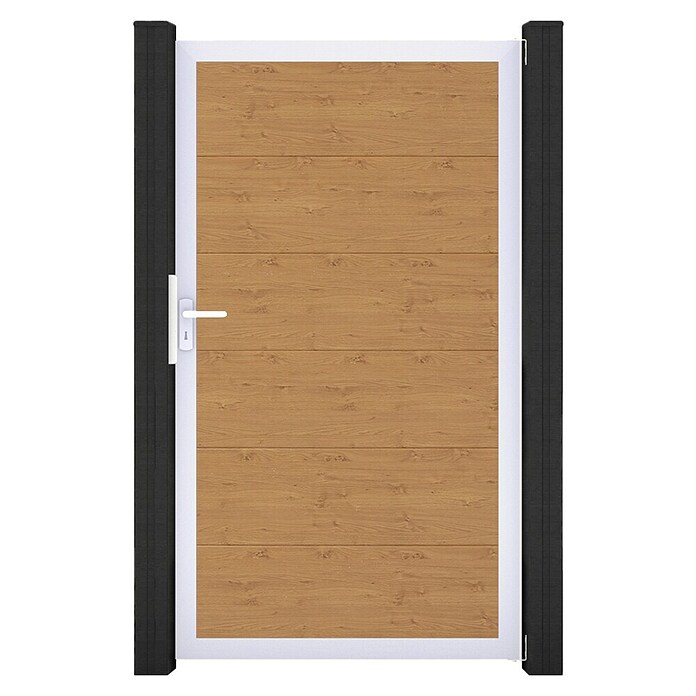 GroJa BasicLine Gartentor (100 x 180 cm, Asteiche Natur (EV1), Kunststoff) | BAUHAUS