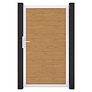 GroJa BasicLine Gartentor (100 x 180 cm, Asteiche Natur (EV1), Kunststoff)