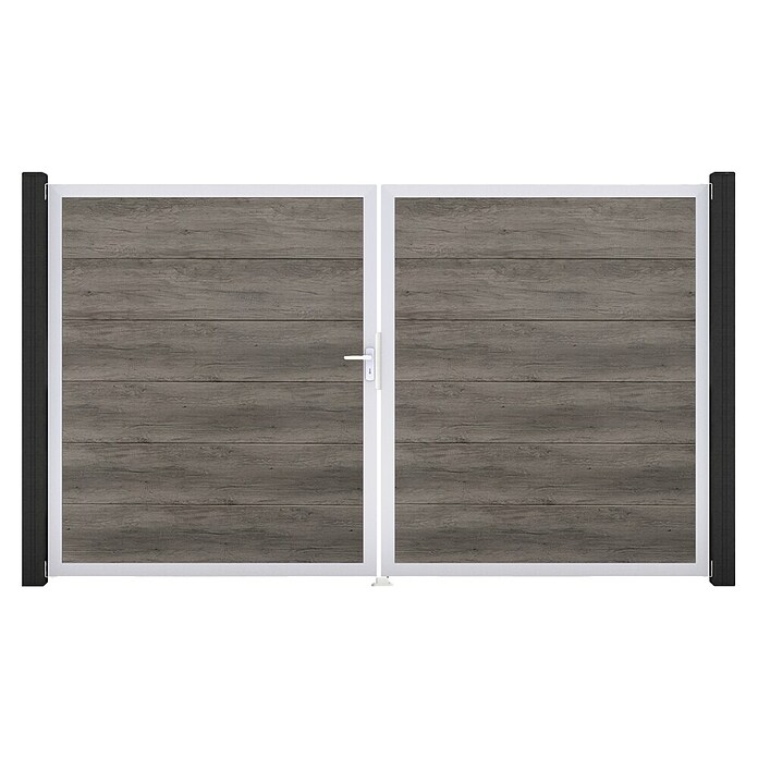 GroJa BasicLine Gartentor (300 x 180 cm, Monument Oak (EV1), Kunststoff, DIN Anschlag: Links) | BAUHAUS