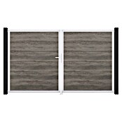 GroJa BasicLine Gartentor (300 x 180 cm, Monument Oak (EV1), Kunststoff, DIN Anschlag: Links) | BAUHAUS