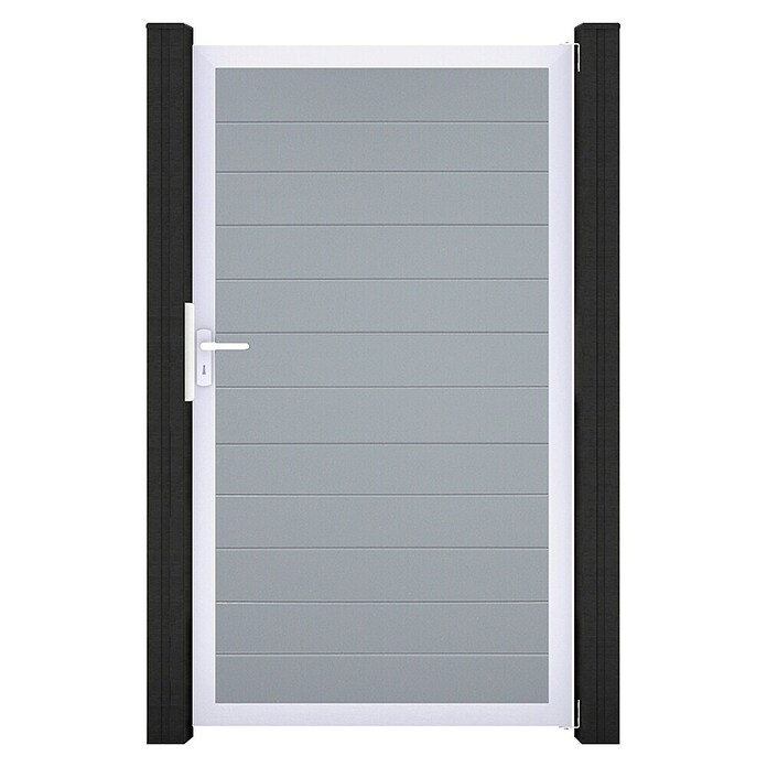 GroJa BasicLine Gartentor Schmal (100 x 180 cm, Silbergrau (EV1), Kunststoff) | BAUHAUS