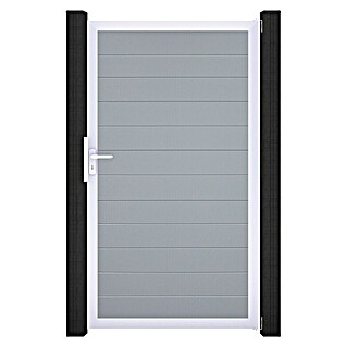 GroJa BasicLine Gartentor Schmal (100 x 180 cm, Silbergrau (EV1), Kunststoff)