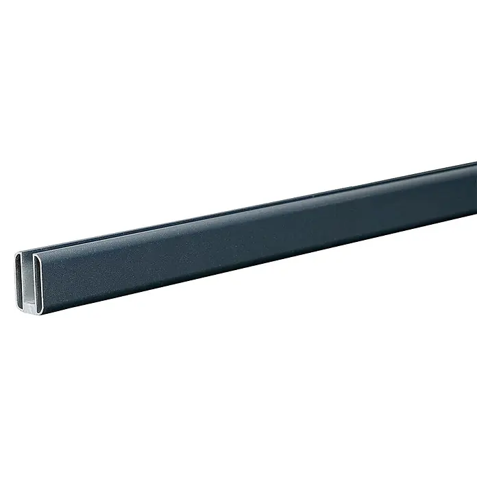 GroJa U-Profil - Aluminium, Anthrazit, 180 x 2 cm - Dunkelgraues U-Profil aus Aluminium.
