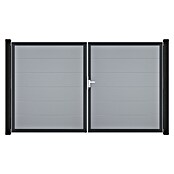 GroJa BasicLine Gartentor (300 x 180 cm, Silbergrau (DB703), Kunststoff, DIN Anschlag: Rechts) | BAUHAUS