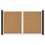 GroJa BasicLine Gartentor (300 x 180 cm, Asteiche Natur (EV1), Kunststoff, DIN Anschlag: Rechts) | BAUHAUS