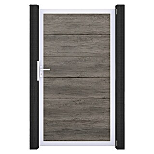 GroJa BasicLine Gartentor (100 x 180 cm, Monument Oak (EV1), Kunststoff)