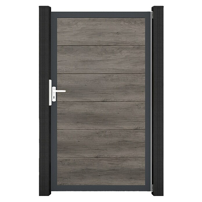 GroJa BasicLine Gartentor (100 x 180 cm, Monument Oak (DB703), Kunststoff) | BAUHAUS