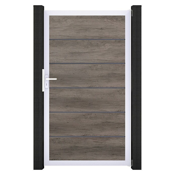 GroJa BasicLine Gartentor Premium (100 x 180 cm, Monument Oak (EV1), Kunststoff) | BAUHAUS