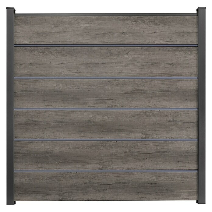 GroJa BasicLine Steckzaun Premium (180 x 180 cm, Monument Oak) | BAUHAUS