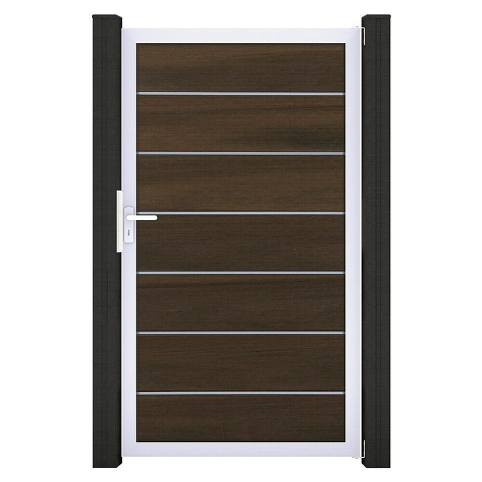 GroJa Solid Gartentor Grande Premium (100 x 180 cm, Walnuss (EV1)) | BAUHAUS