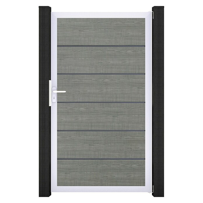 GroJa BasicLine Gartentor Premium (100 x 180 cm, Grey Ash Cut (EV1), Kunststoff) | BAUHAUS