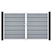 GroJa BasicLine Gartentor Premium (300 x 180 cm, Silbergrau (EV1), Kunststoff, DIN Anschlag: Links) | BAUHAUS