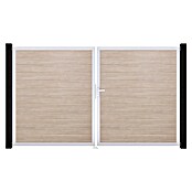 GroJa BasicLine Gartentor Schmal (300 x 180 cm, Shefflied Oak (EV1), Kunststoff, DIN Anschlag: Rechts) | BAUHAUS