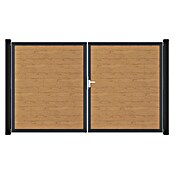 GroJa BasicLine Gartentor (300 x 180 cm, Asteiche Natur (DB703), Kunststoff, DIN Anschlag: Rechts) | BAUHAUS