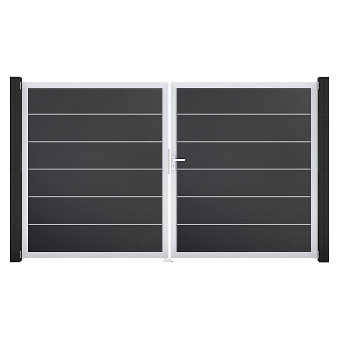 GroJa BasicLine Gartentor Premium (300 x 180 cm, Anthrazit (EV1), Kunststoff, DIN Anschlag: Rechts) | BAUHAUS