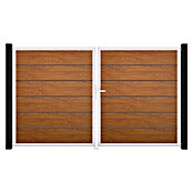 GroJa BasicLine Gartentor Premium (300 x 180 cm, Golden Oak (EV1), Kunststoff, DIN Anschlag: Rechts) | BAUHAUS