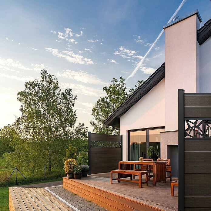 GroJa Solid Steckzaun (180 x 180 cm, Walnuss) | BAUHAUS