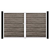GroJa BasicLine Gartentor Schmal (300 x 180 cm, Monument Oak (EV1), Kunststoff, DIN Anschlag: Links) | BAUHAUS