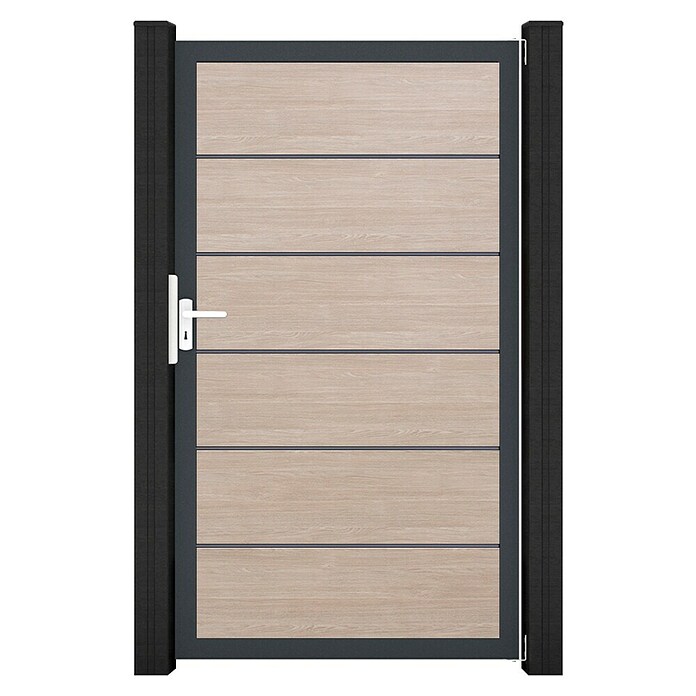 GroJa BasicLine Gartentor Premium (100 x 180 cm, Shefflied Oak (DB703), Kunststoff) | BAUHAUS
