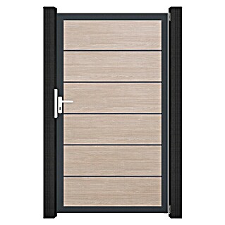 GroJa BasicLine Gartentor Premium (100 x 180 cm, Shefflied Oak (DB703), Kunststoff)