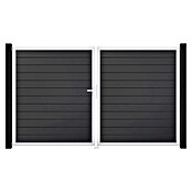 GroJa BasicLine Gartentor Schmal (300 x 180 cm, Anthrazit (EV1), Kunststoff, DIN Anschlag: Links) | BAUHAUS