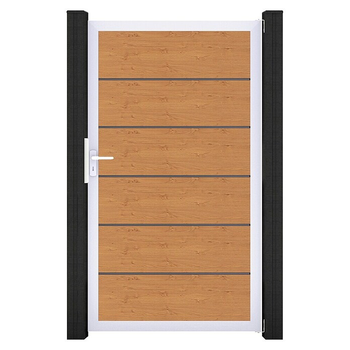 GroJa BasicLine Gartentor Premium (100 x 180 cm, Asteiche Natur (EV1), Kunststoff) | BAUHAUS