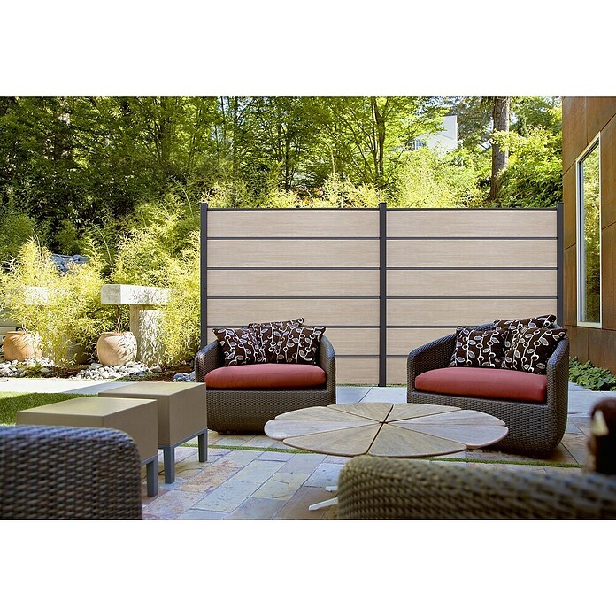 GroJa BasicLine Steckzaun Premium (180 x 180 cm, Sheffield Oak) | BAUHAUS