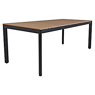 Sunfun Mesa de jardín Bellua (L x An x Al: 222 x 100 x 74 cm, Aluminio/Polywood, Antracita/Natural)