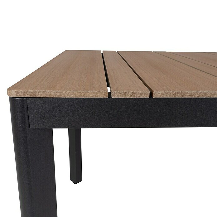 Sunfun Mesa de jardín Bellua (L x An x Al: 222 x 100 x 74 cm, Aluminio/Polywood, Antracita/Natural) | BAUHAUS