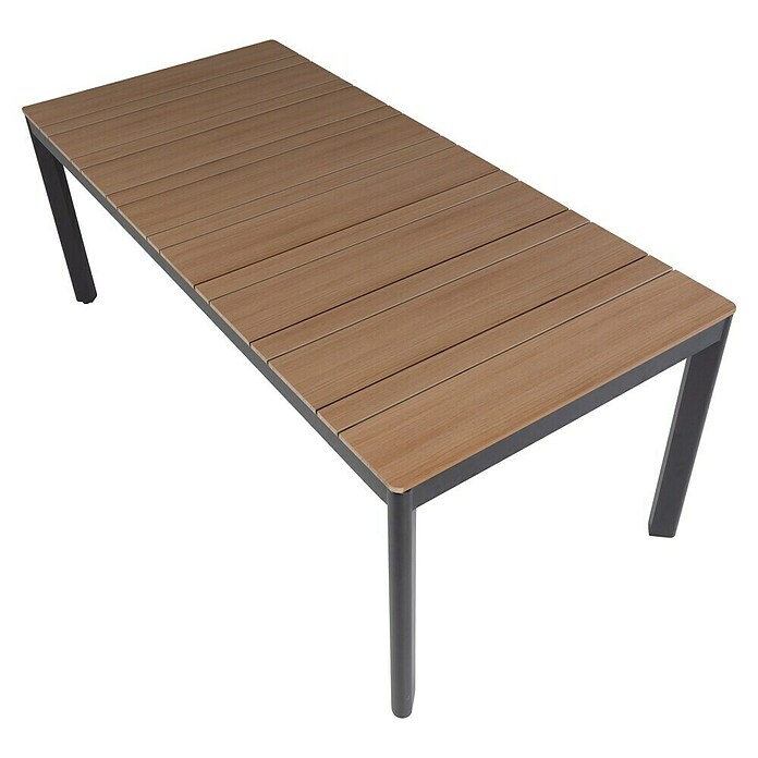 Sunfun Mesa de jardín Bellua (L x An x Al: 222 x 100 x 74 cm, Aluminio/Polywood, Antracita/Natural) | BAUHAUS