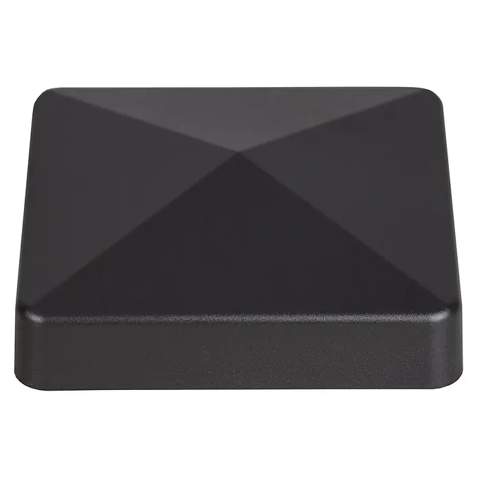 GroJa Lumino Pfostenkappe - 9 x 9 cm, Kunststoff, Anthrazit - Dunkelgraue, quadratische Pfostenkappe mit facettierter, pyramidenförmiger Oberseite.
