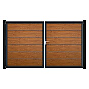 GroJa BasicLine Gartentor Premium (300 x 180 cm, Golden Oak (DB703), Kunststoff, DIN Anschlag: Rechts) | BAUHAUS
