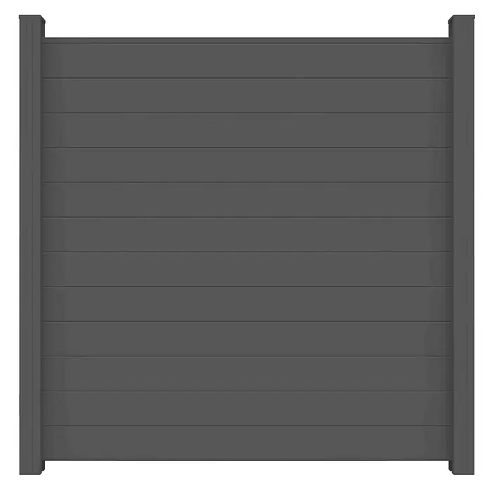GroJa Lumino Sichtschutzelement - B x H: 180 x 180 cm, Anthrazit - Dunkelgraues Zaunelement mit horizontalen Lamellen und vertikalen Pfosten.