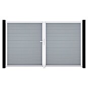 GroJa BasicLine Gartentor Schmal (300 x 180 cm, Silbergrau (EV1), Kunststoff, DIN Anschlag: Links) | BAUHAUS