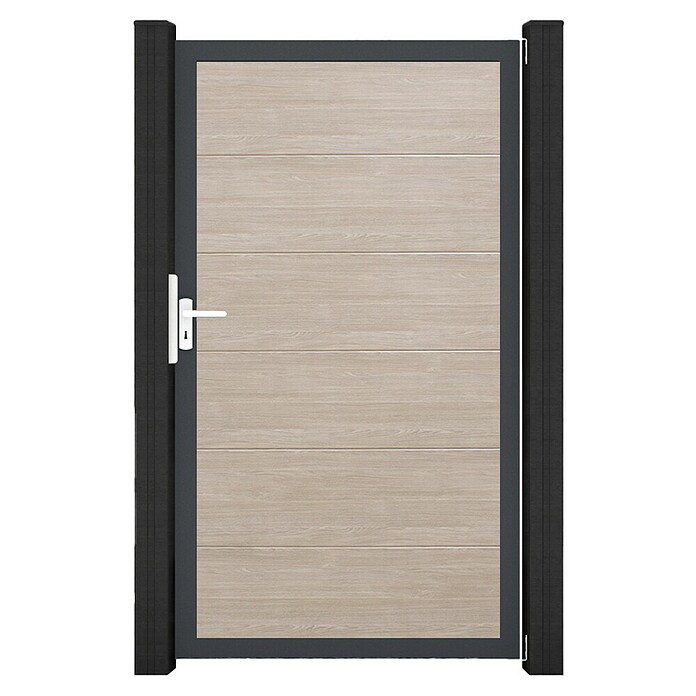 GroJa BasicLine Gartentor (100 x 180 cm, Shefflied Oak (DB703), Kunststoff) | BAUHAUS