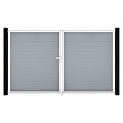GroJa BasicLine Gartentor (300 x 180 cm, Silbergrau (EV1), Kunststoff, DIN Anschlag: Links) | BAUHAUS