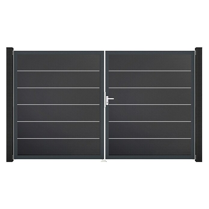 GroJa BasicLine Gartentor Premium (300 x 180 cm, Anthrazit (DB703), Kunststoff, DIN Anschlag: Rechts) | BAUHAUS