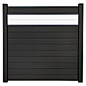 GroJa Solid Steckzaun (180 x 180 cm, Anthrazitgrau, Mit Glaseinsatz) | BAUHAUS