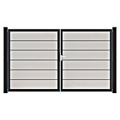 GroJa BasicLine Gartentor Premium (300 x 180 cm, Weiß (DB703), Kunststoff, DIN Anschlag: Rechts) | BAUHAUS