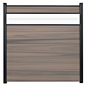 GroJa Solid Steckzaun (180 x 180 cm, Grau Bi-Color, Mit Glaseinsatz) | BAUHAUS