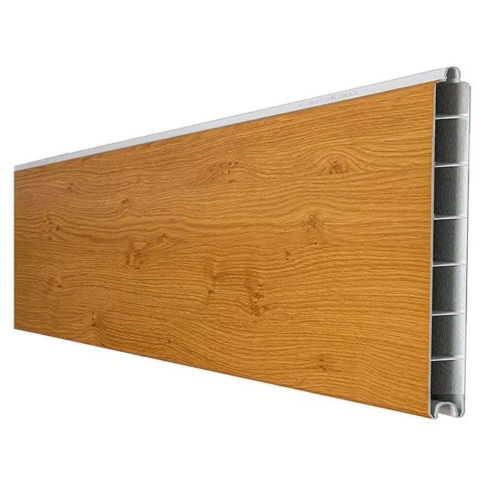 GroJa BasicLine Steckzaun Schmal - 180 x 15 cm, Asteiche Natur - PVC-Platte mit Eichenholzmaserung, hohles Mehrkammerprofil.