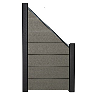 GroJa Solid Sichtschutz-Abschlusselement Grande (180 x 180 cm, Grau)