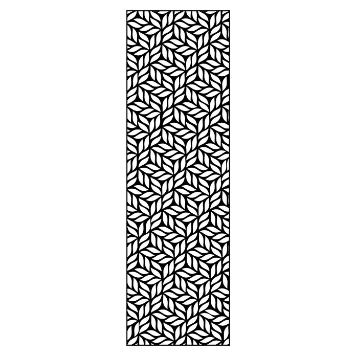 GroJa mix-it Einsatz - L x B x H: 2 x 60 x 180 cm, Aluminium, Leafs - Schwarze Dekorplatte mit wiederkehrendem stilisierten Blattmuster.
