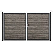 GroJa BasicLine Gartentor (300 x 180 cm, Monument Oak (DB703), Kunststoff, DIN Anschlag: Rechts) | BAUHAUS