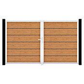 GroJa BasicLine Gartentor Premium (300 x 180 cm, Asteiche Natur (EV1), Kunststoff, DIN Anschlag: Links) | BAUHAUS