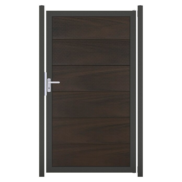 GroJa Viento Gartentor (100 x 180 cm, Walnuss (DB703), Aluminium) | BAUHAUS